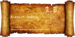 Kunszt Bence névjegykártya