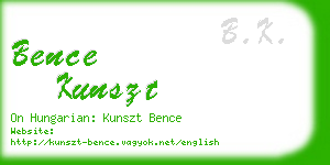 bence kunszt business card